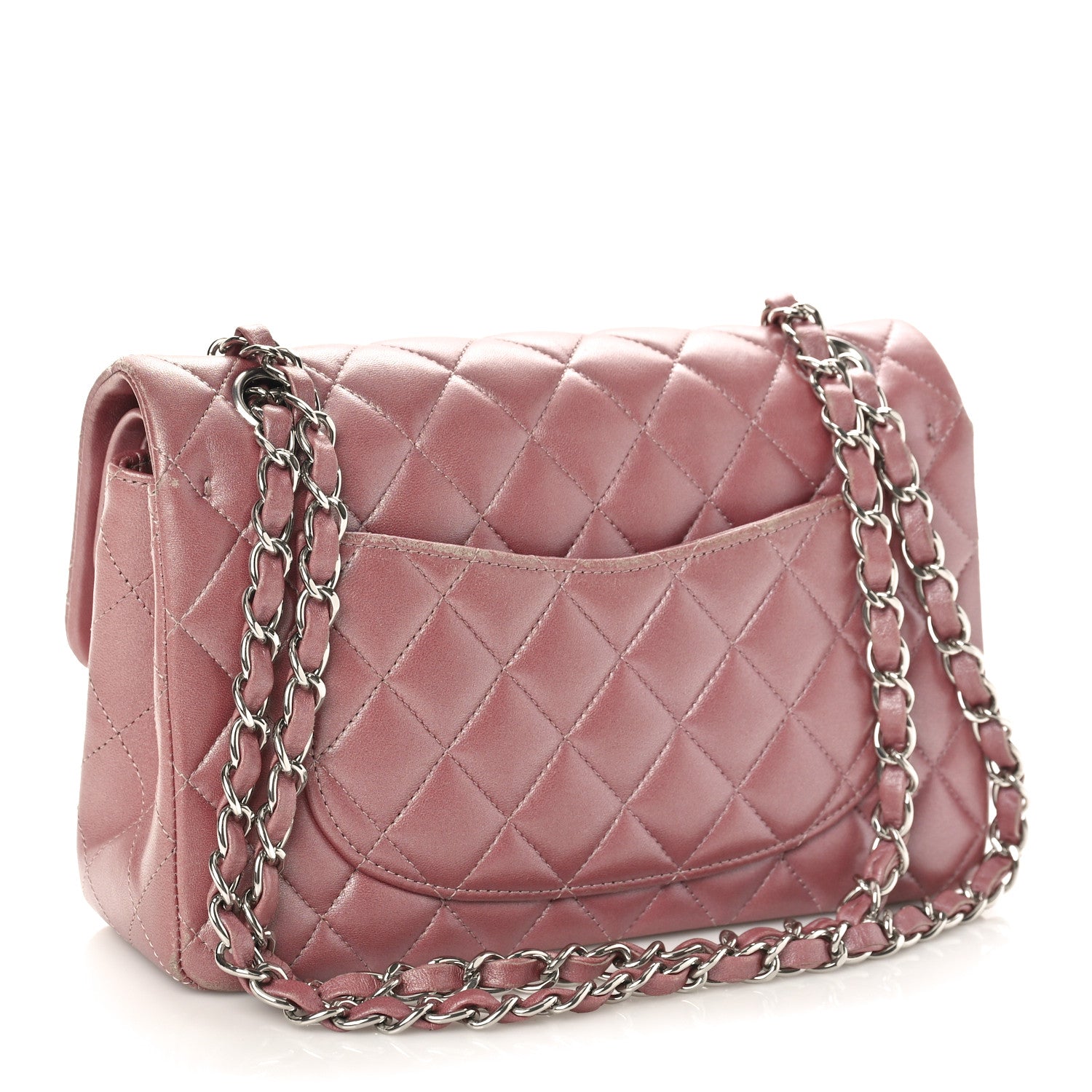 Chanel Metallic Lambskin Quilted Small Double Flap Pink 2 of 16