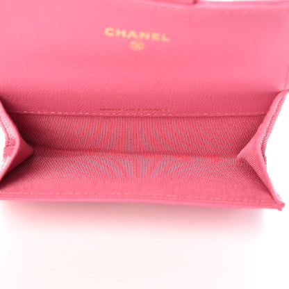 Chanel Caviar Quilted Flap Card Holder Pink 5 of 11