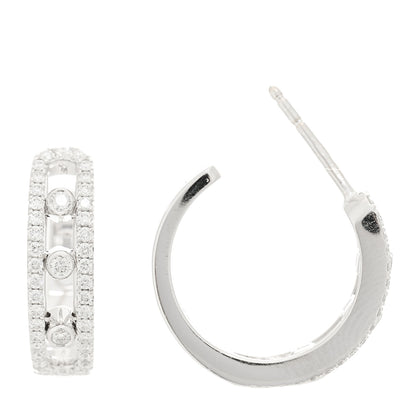 Messika 18K White Gold Diamond Move Uno Pave Hoop Earrings 1 of 5