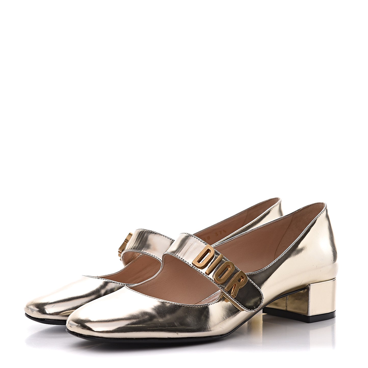 Mirror Finish Calfskin Baby-D Ballet Pumps 37.5 Stardust Gold