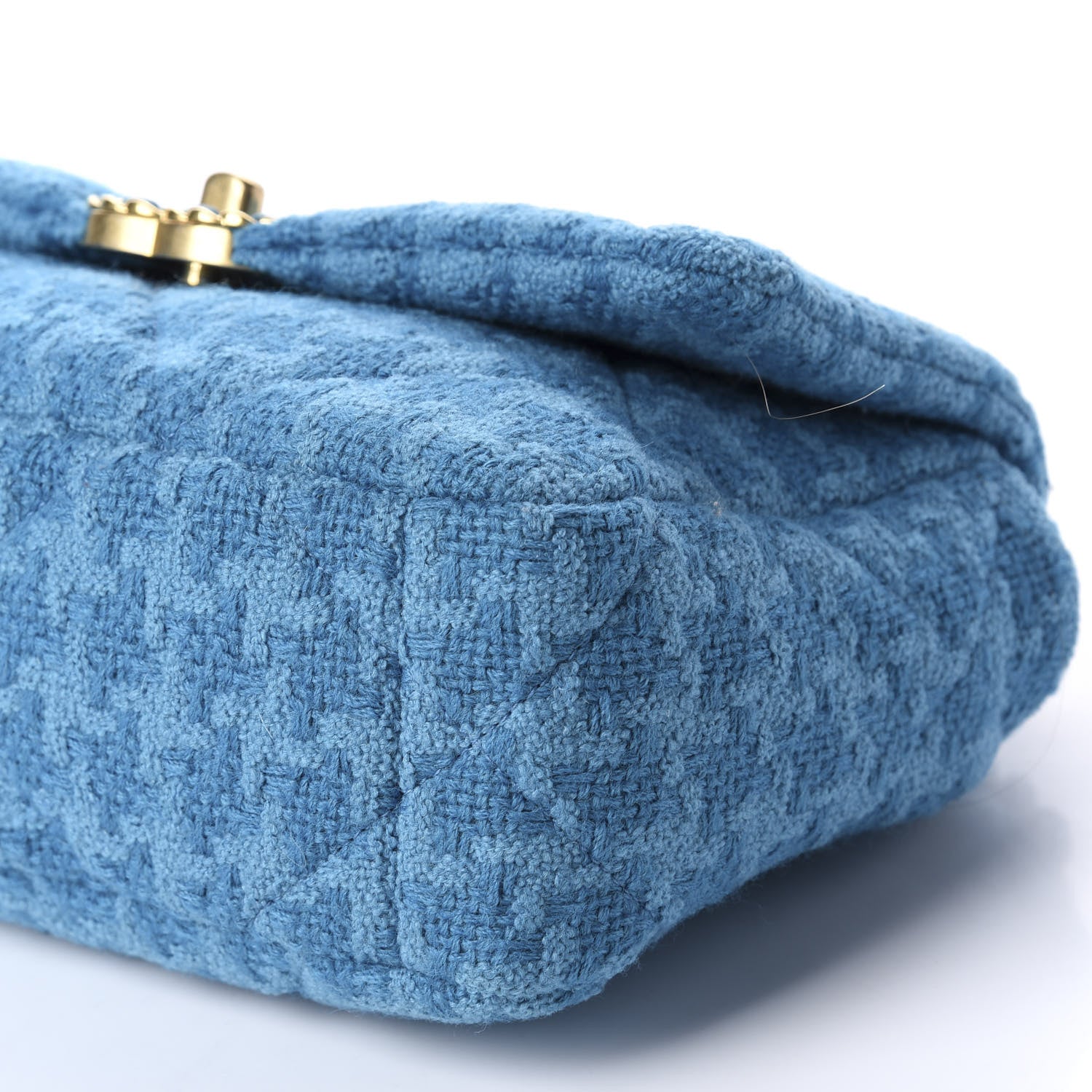 Chanel Tweed Quilted Medium 19 Flap Turquoise 9 of 11