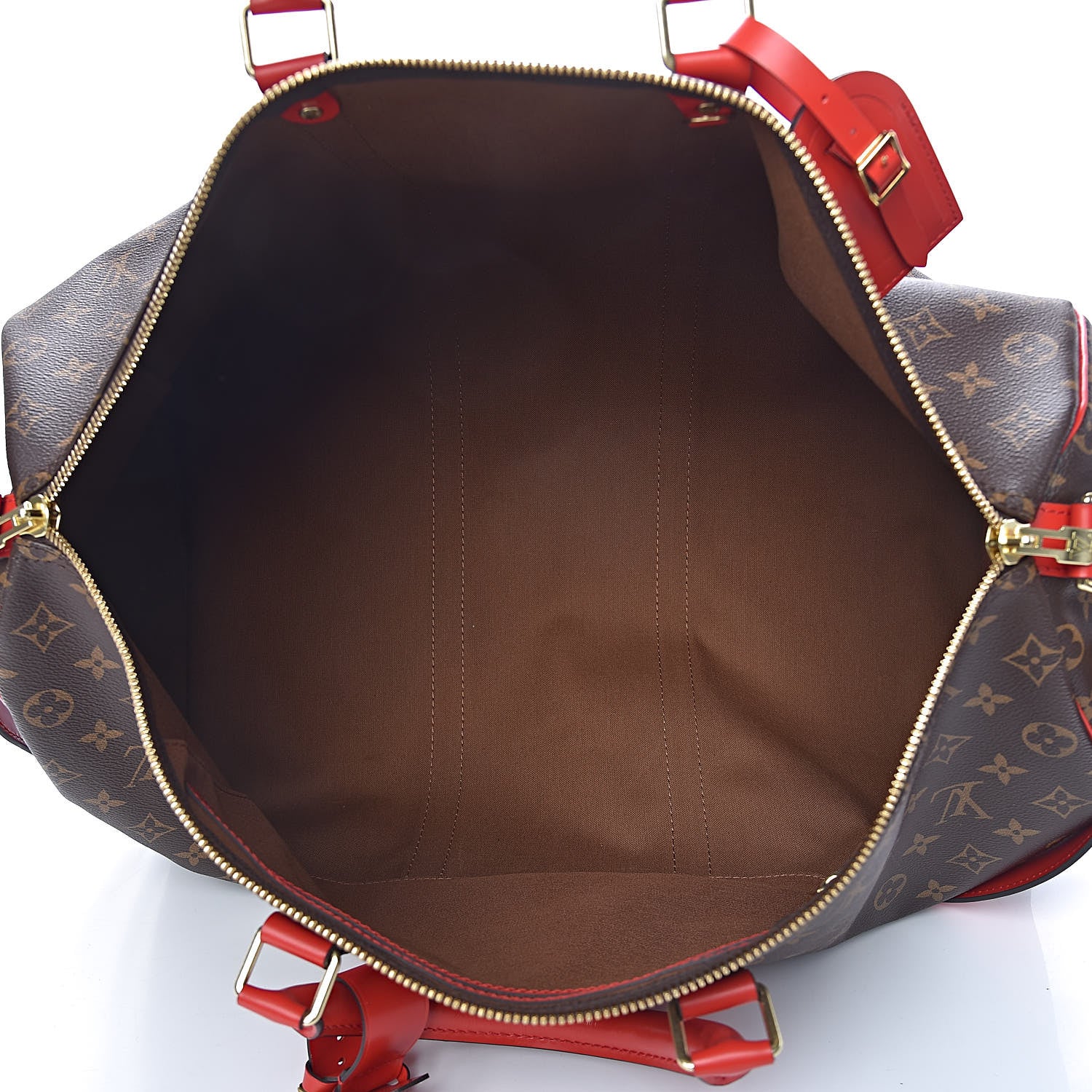 Louis Vuitton Calfskin Monogram Keepall Bandouliere 50 Coquelicot 5 of 10