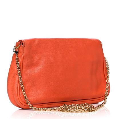 Fendi Vitello Flamingo Fendista Pouchette Crossbody Arancio 2 of 16