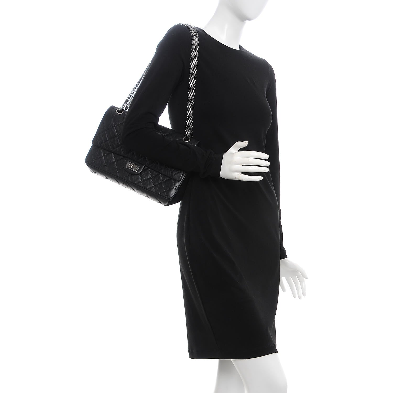 Chanel Aged Calfskin Quilted 2.55 Reissue 226 Flap Black 2 of 8