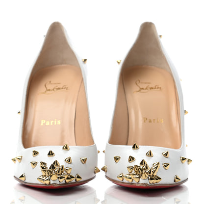 Christian Louboutin Kid Degraspike 100 Pumps 39.5 White Ivory Pop Corn 2 of 6