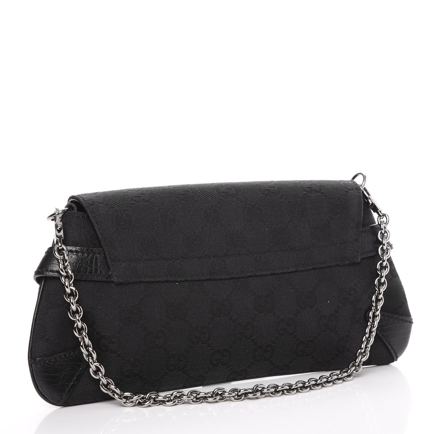 Monogram Horsebit Chain Clutch Black