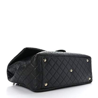 Chanel Calfskin Quilted XXL Travel Flap Bag Black 4 of 9