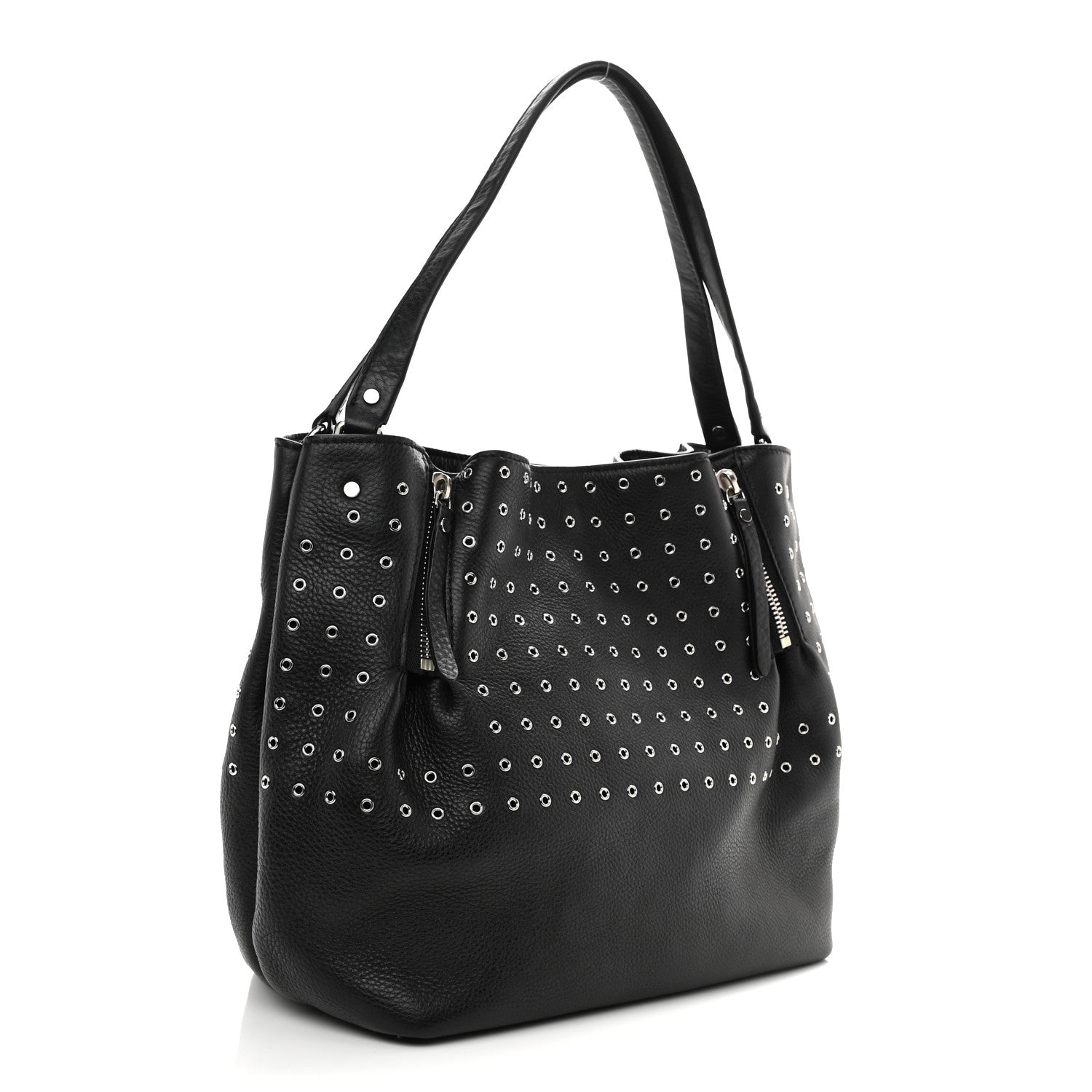 Burberry Calfskin Grommet Medium Maidstone Shoulder Bag Black 2 of 8
