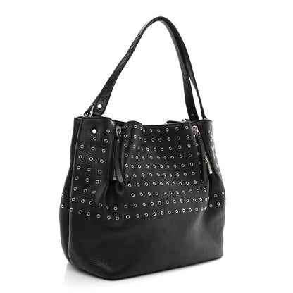 Burberry Calfskin Grommet Medium Maidstone Shoulder Bag Black 2 of 8