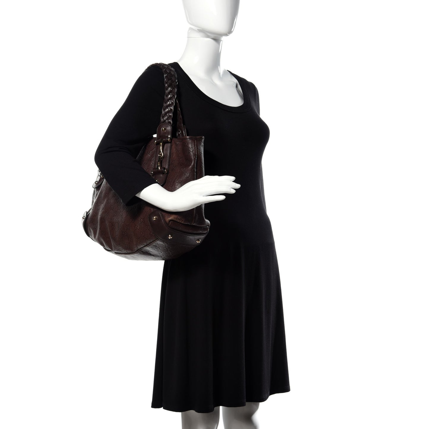 Guccissima Medium Pelham Shoulder Bag Dark Brown