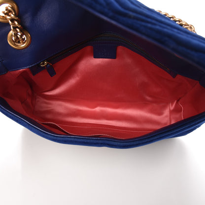 Gucci Velvet Matelasse Medium GG Marmont Shoulder Bag Cobalt Blue 5 of 7