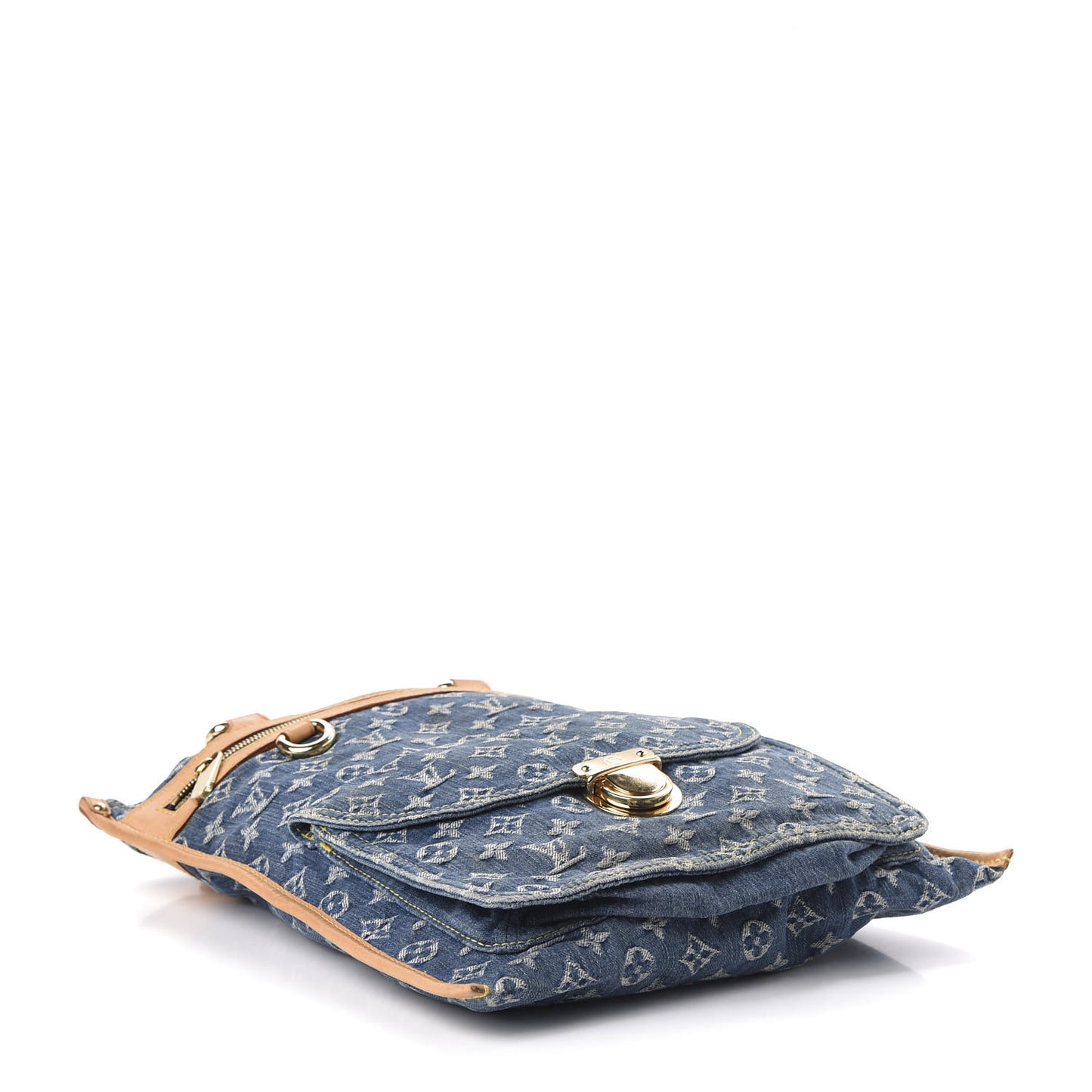 Monogram Denim Sac Plat Blue