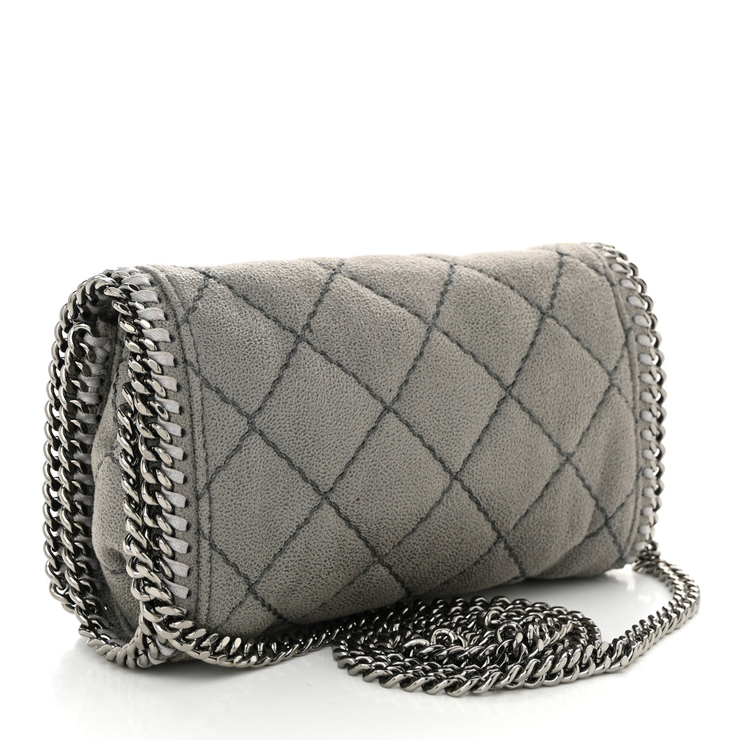 Stella McCartney Shaggy Deer Quilted Falabella Grey 3 of 11