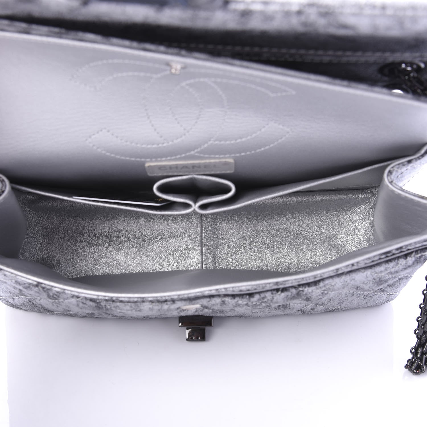 Chanel Metallic Caviar Quilted 2.55 Reissue 226 Flap Silver Black 5 of 10