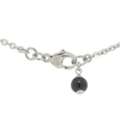 Chanel Crystal Pearl CC Pendant Necklace Silver Black 5 of 5
