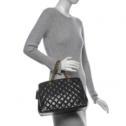 Chanel Quilted Lambskin Shopping Tote Black 2 of 10