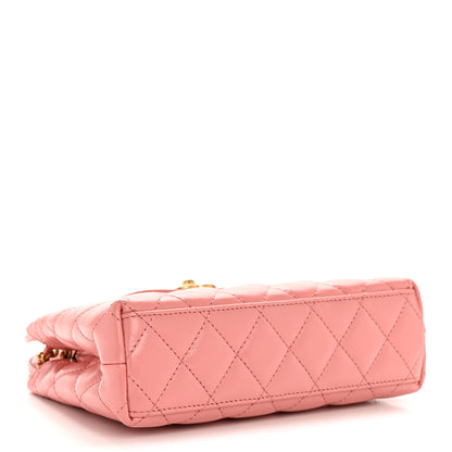 Chanel Shiny Aged Calfskin Quilted Nano Kelly Shopper Coral Pink 4 of 10
