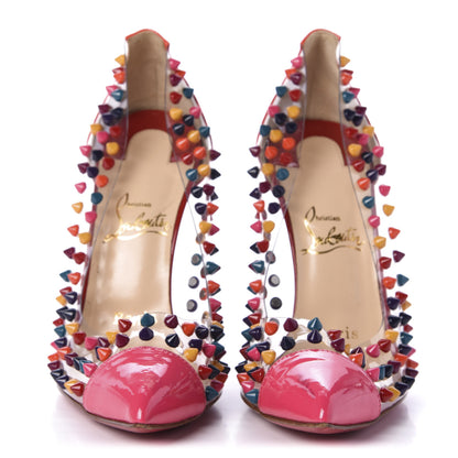 Christian Louboutin Patent PVC Spike Me 100 Pumps 38 Pinky 2 of 10
