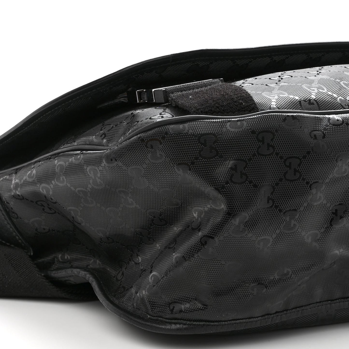 Imprime Monogram Large Double Buckle Flap Messenger Bag Black
