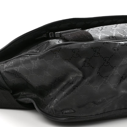 Gucci Imprime Monogram Large Double Buckle Flap Messenger Bag Black 9 of 10