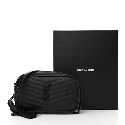 Saint Laurent Grain De Poudre Matelasse Monogram Mini Lou Camera Bag Black 10 of 10
