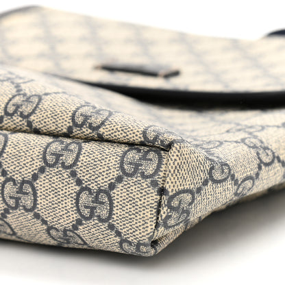 Gucci GG Plus Monogram Sellieria Calfskin Small Flap Messenger Bag Beige Blue 10 of 11