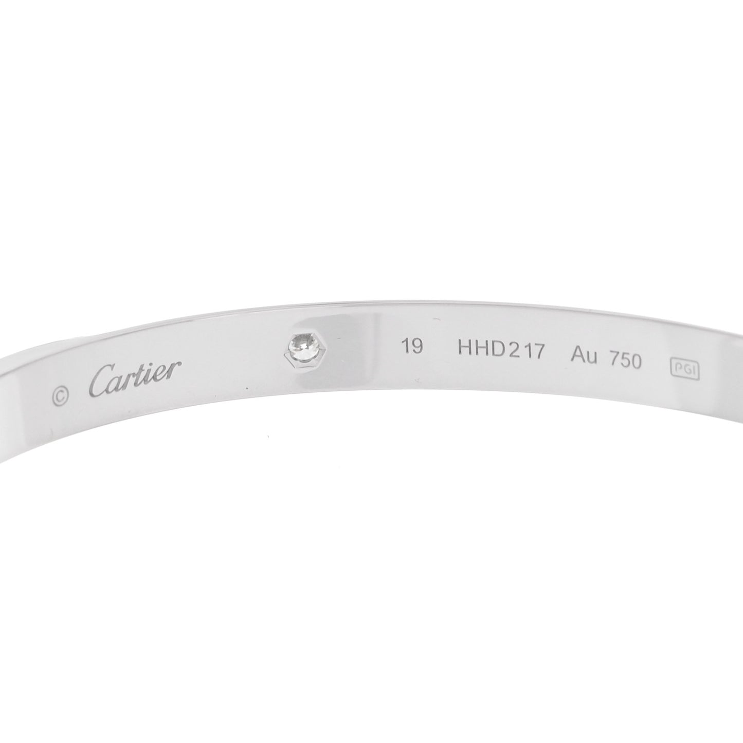 18K White Gold 4 Diamond LOVE Bracelet 19