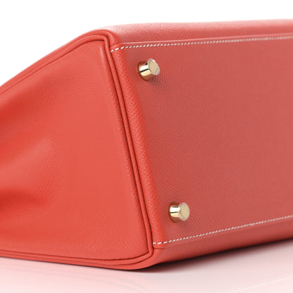 Hermes Epsom Candy Kelly Retourne 35 Rose Jaipur Gold 9 of 11
