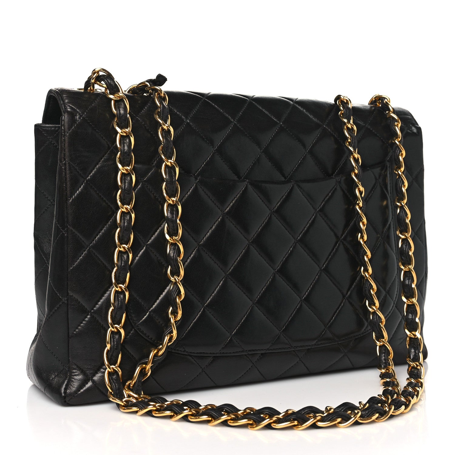 Chanel Lambskin Quilted XL Jumbo Single Flap Black 3 of 10