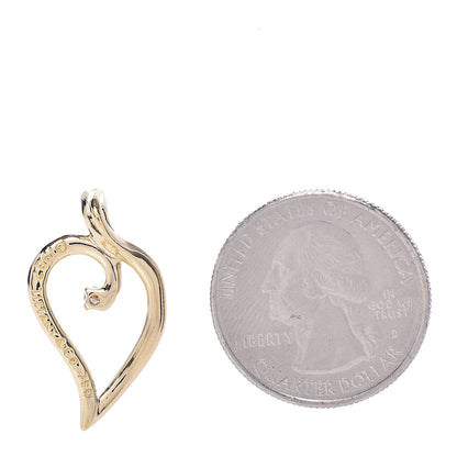 Tiffany 18K Yellow Gold Diamond Open Leaf Pendant 2 of 3