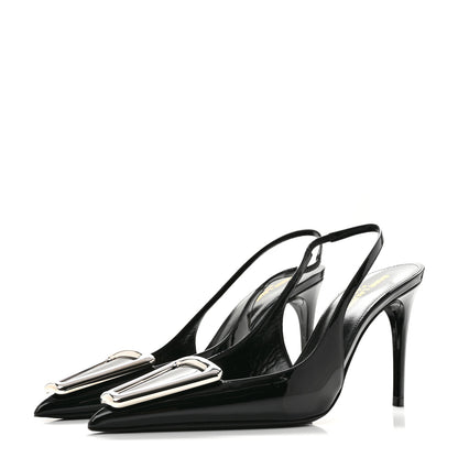 Saint Laurent Vernice Grupy Avenue 95 Slingback Pumps 37 Black 4 of 10