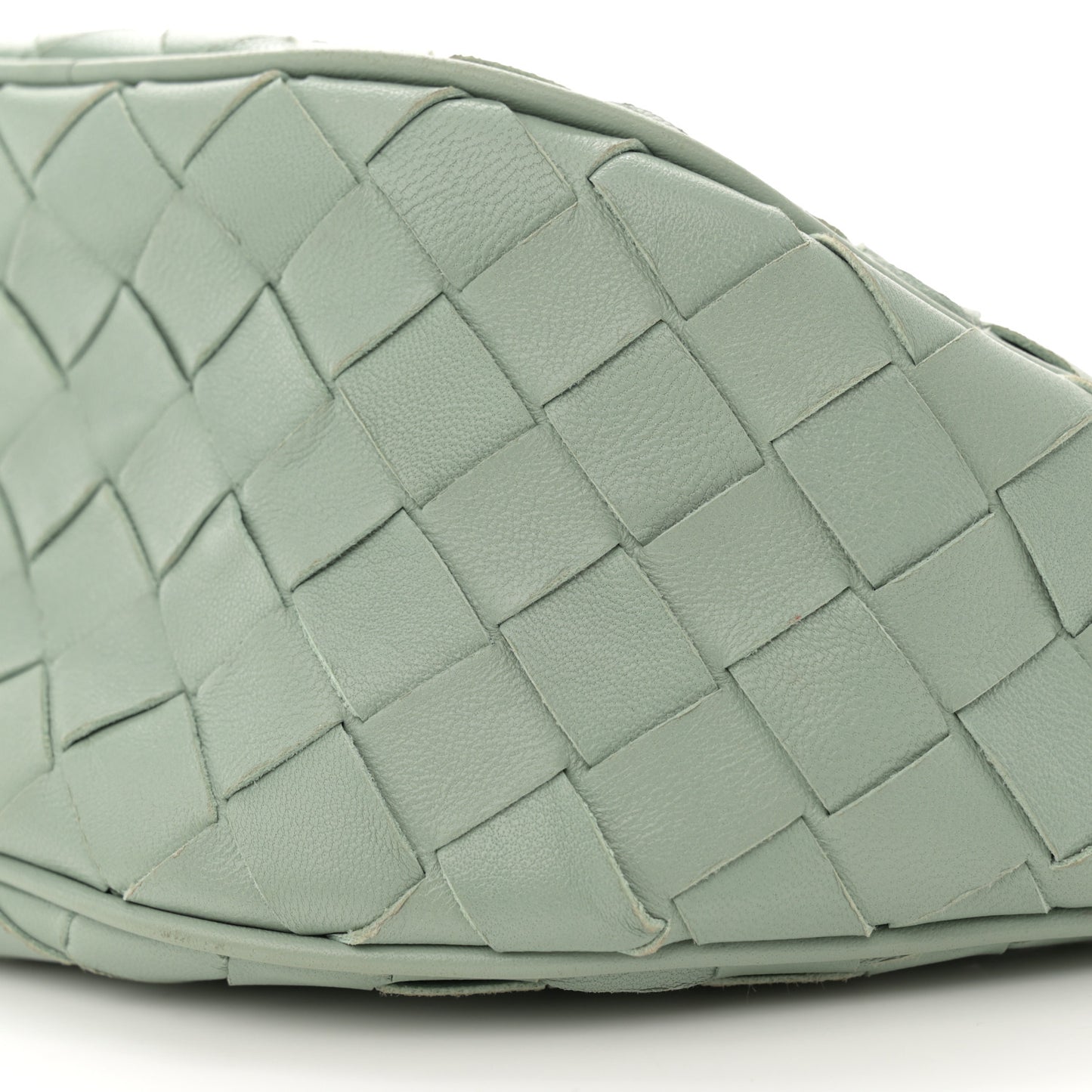 Nappa Intrecciato Half Moon Pouch On Strap Sauge