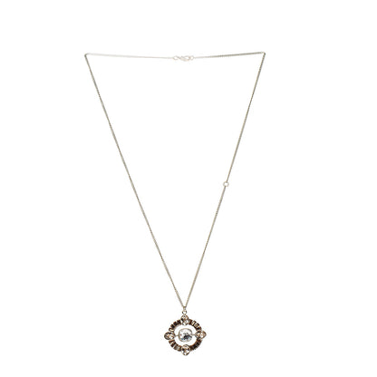 Chanel Crystal CC Medallion Necklace Light Gold 2 of 4