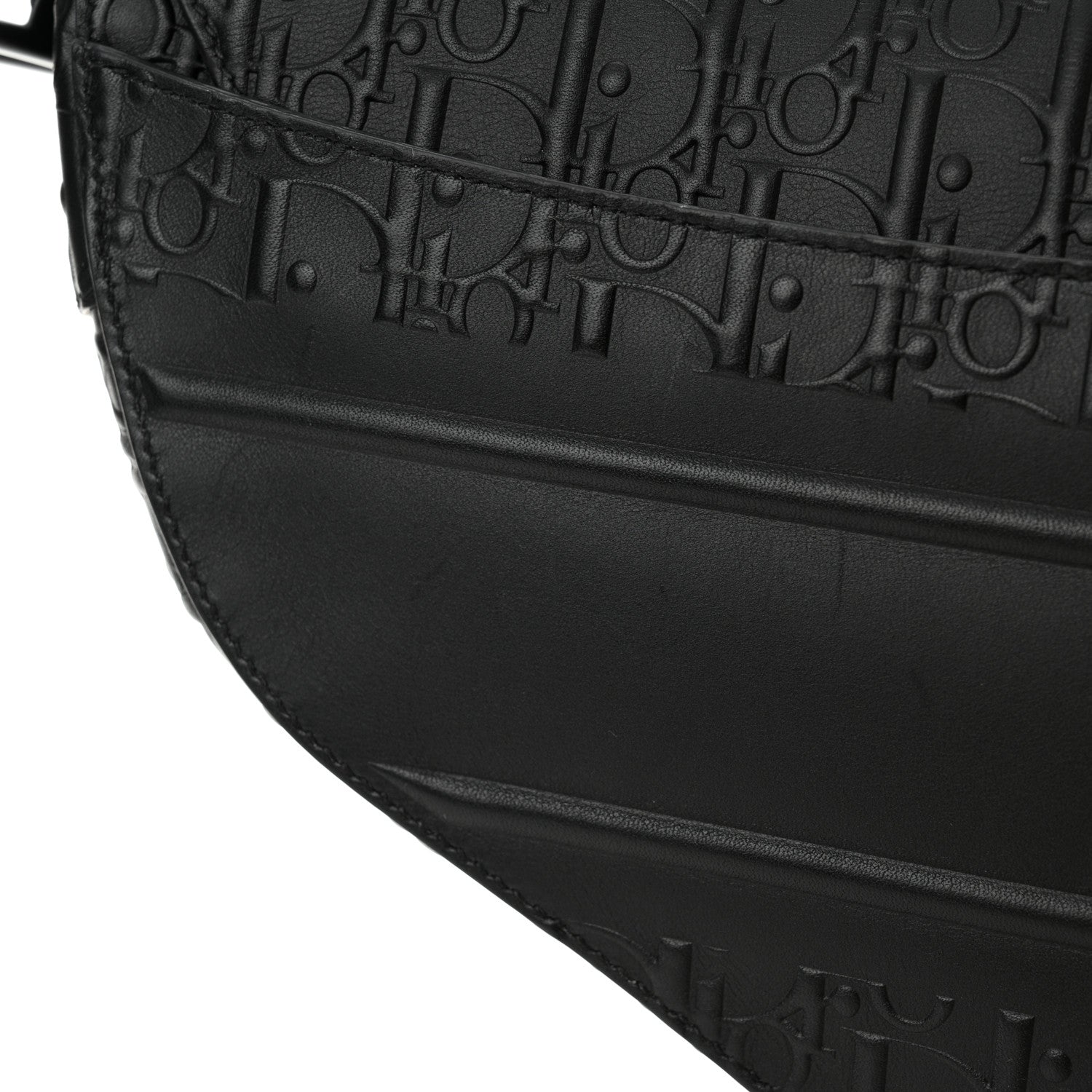 Christian Dior Calfskin Embossed Oblique Saddle Bag Black Black 12 of 12