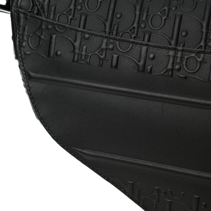 Christian Dior Calfskin Embossed Oblique Saddle Bag Black Black 12 of 12