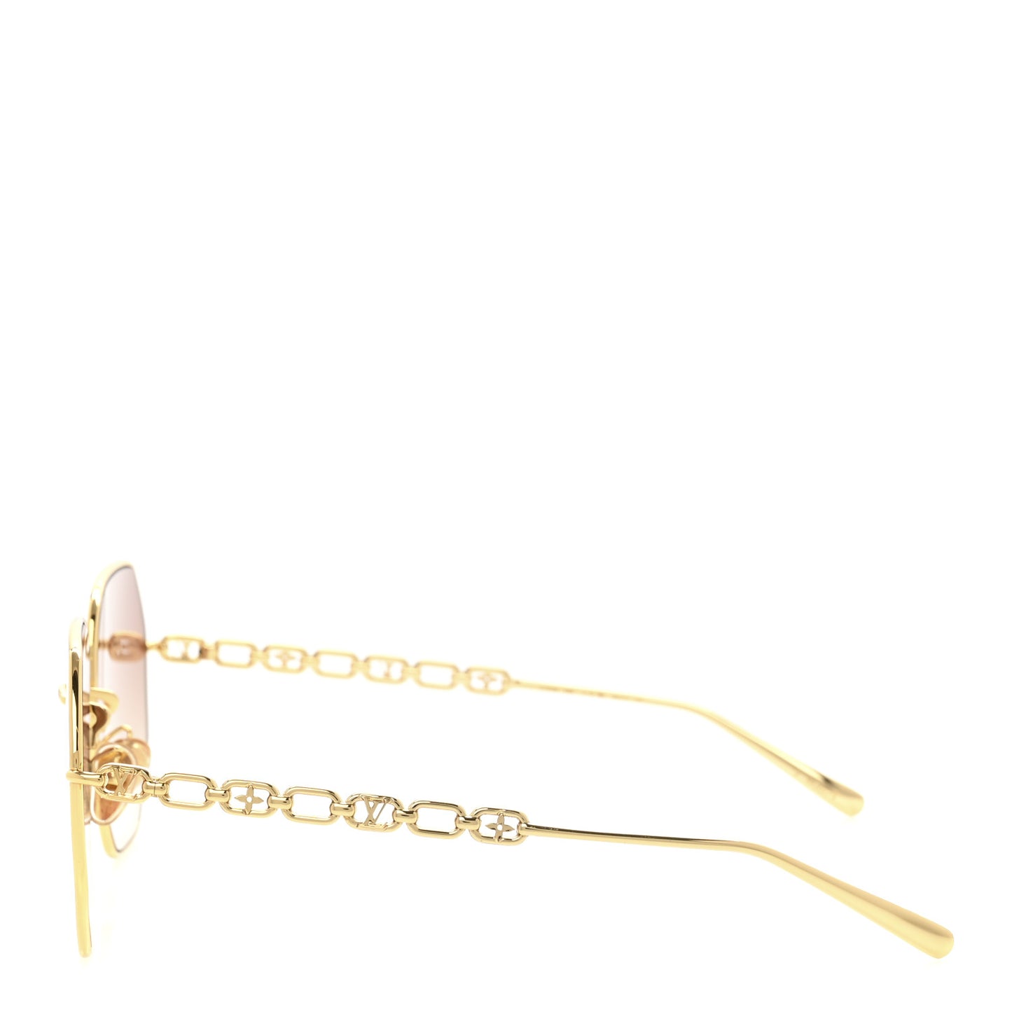 Metal My LV Chain Round Sunglasses Z1650E Gold