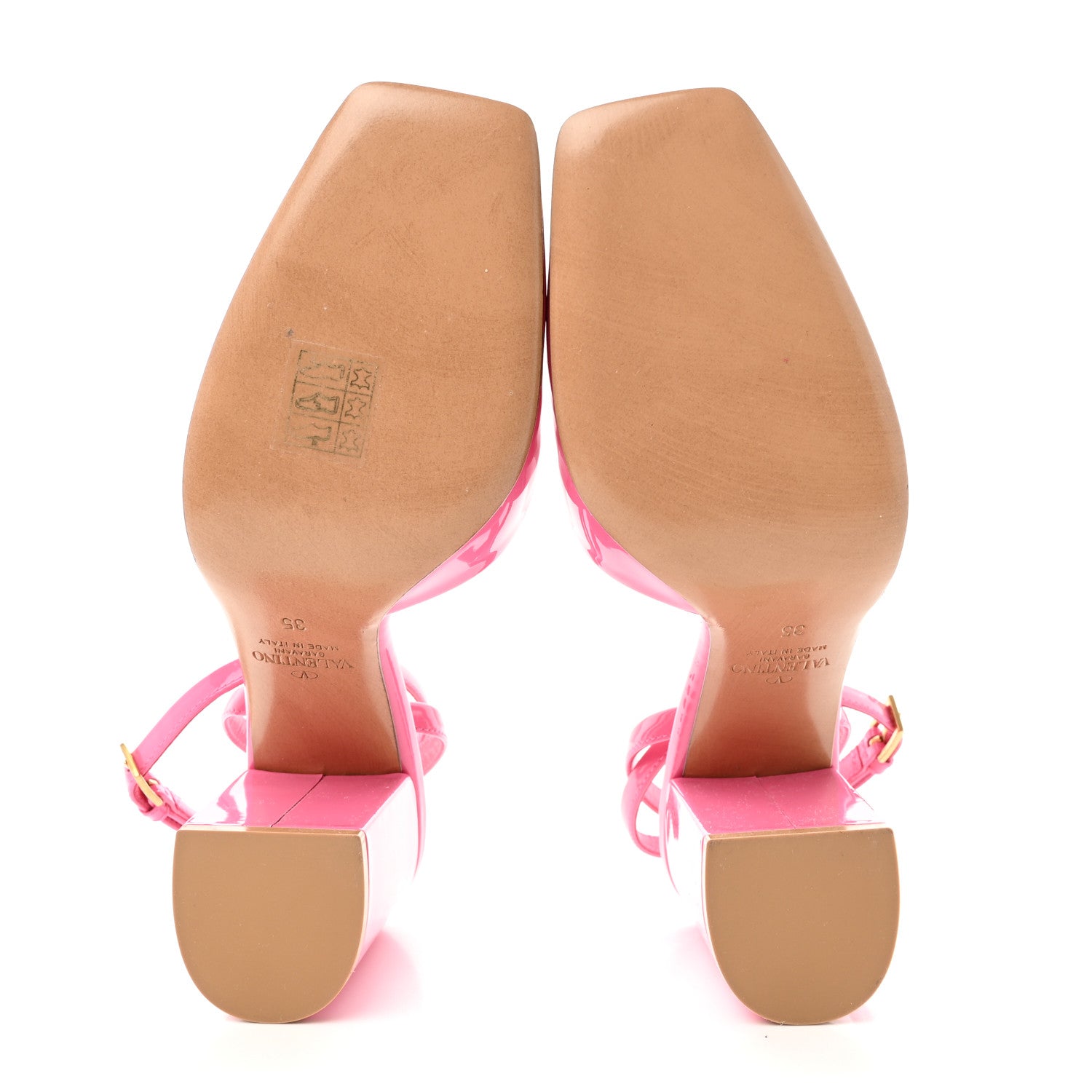 Valentino Garavani VALENTINO GARAVANI Patent One Stud Ankle Strap 90mm Block Heel Pumps 35 Feminine Pink 5 of 16