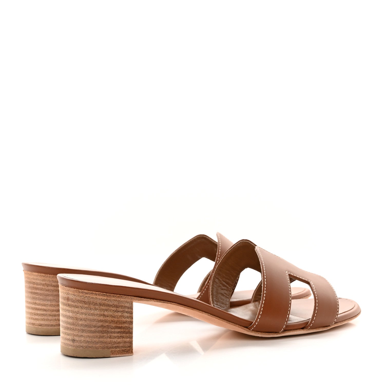 Hermes Calfskin Oasis Sandals 37.5 Gold 4 of 14