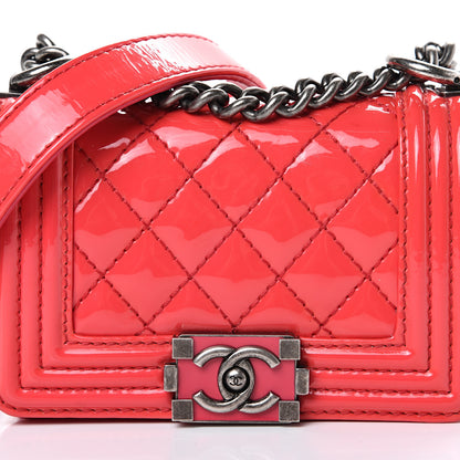 Chanel Patent Calfskin Quilted Mini Boy Flap Pink 7 of 9