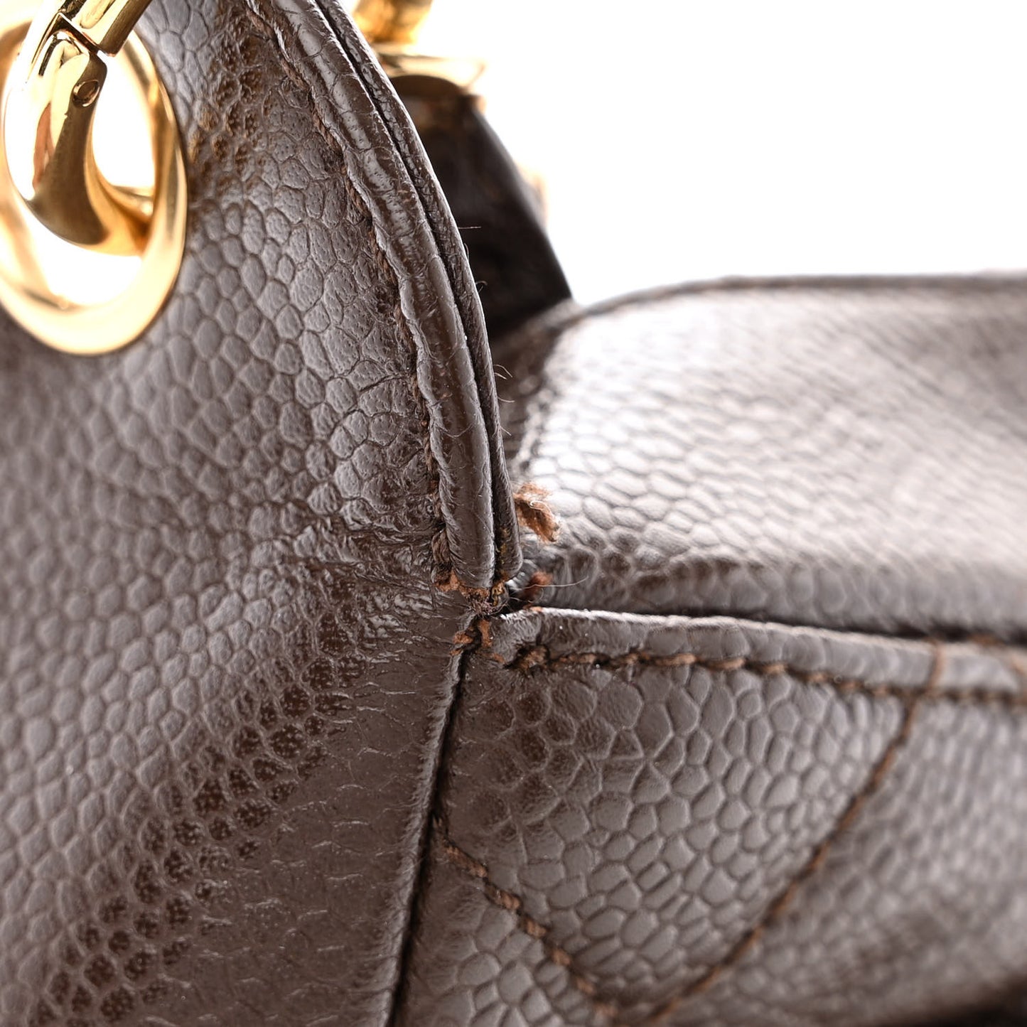 Caviar Quilted Timeless CC Shoulder Bag Brown