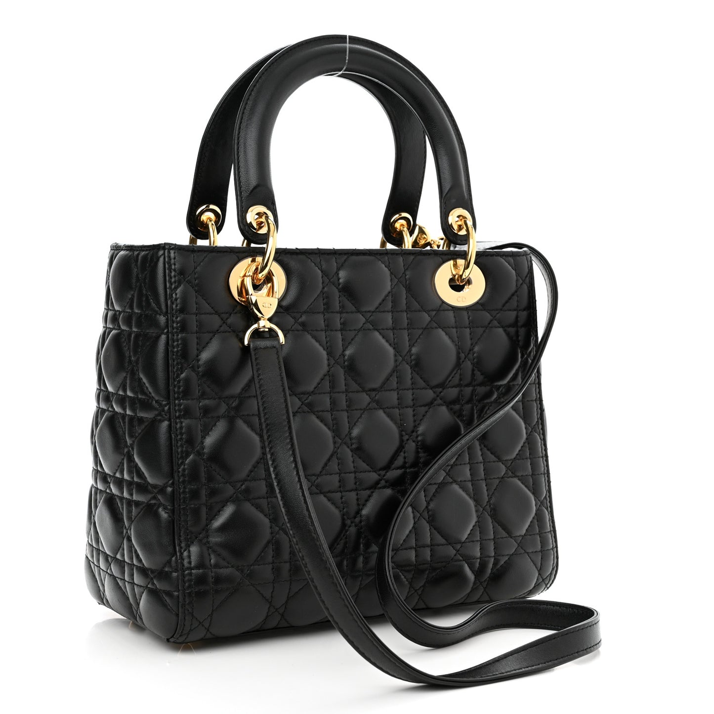 Lambskin Cannage Medium Lady Dior Black