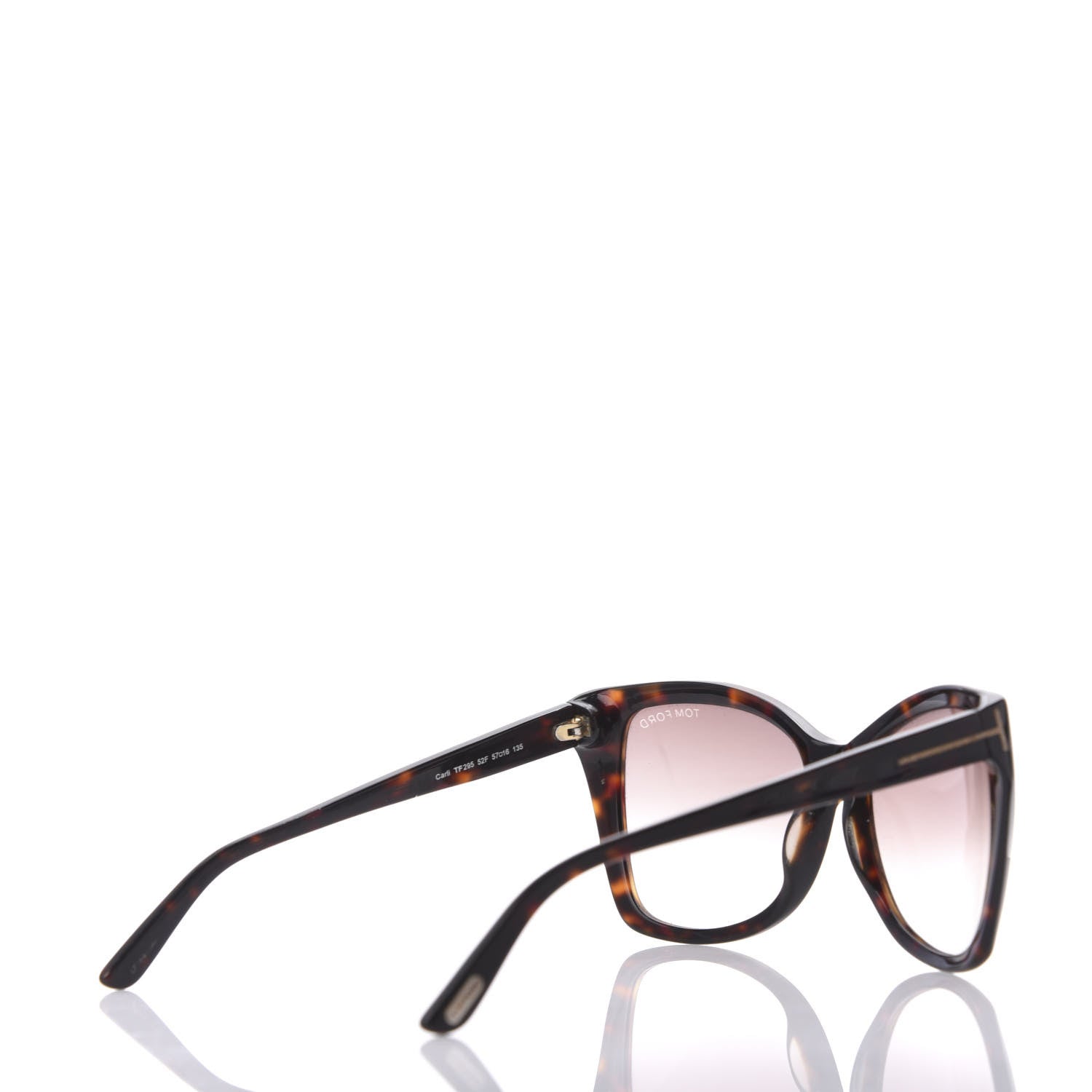 Tom Ford Carli Oversize Square Cateye Sunglasses TF295 Havana Brown 4 of 8