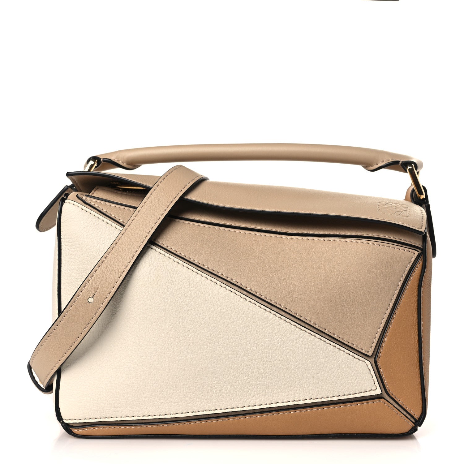 Loewe Calfskin Small Puzzle Bag Dusty Beige Soft White 1 of 8