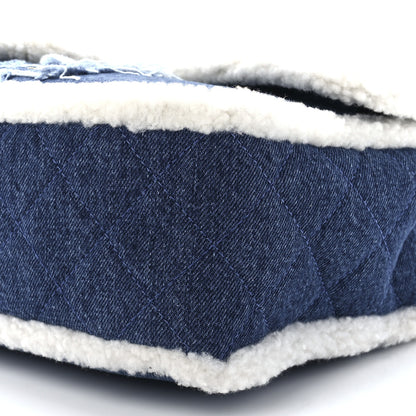 Chanel Denim Shearling Hieroglyph Flap Blue 12 of 12