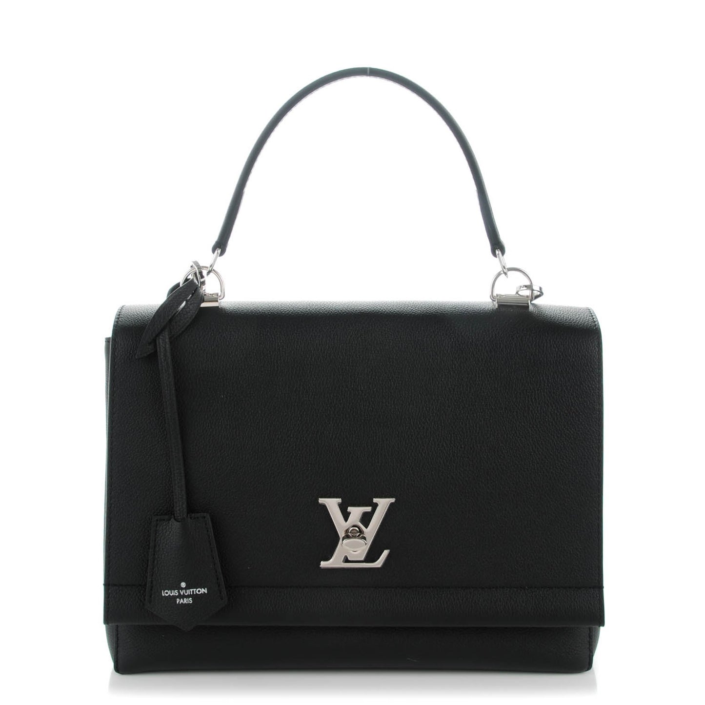 Soft Calfskin Lockme II Top Handle Black