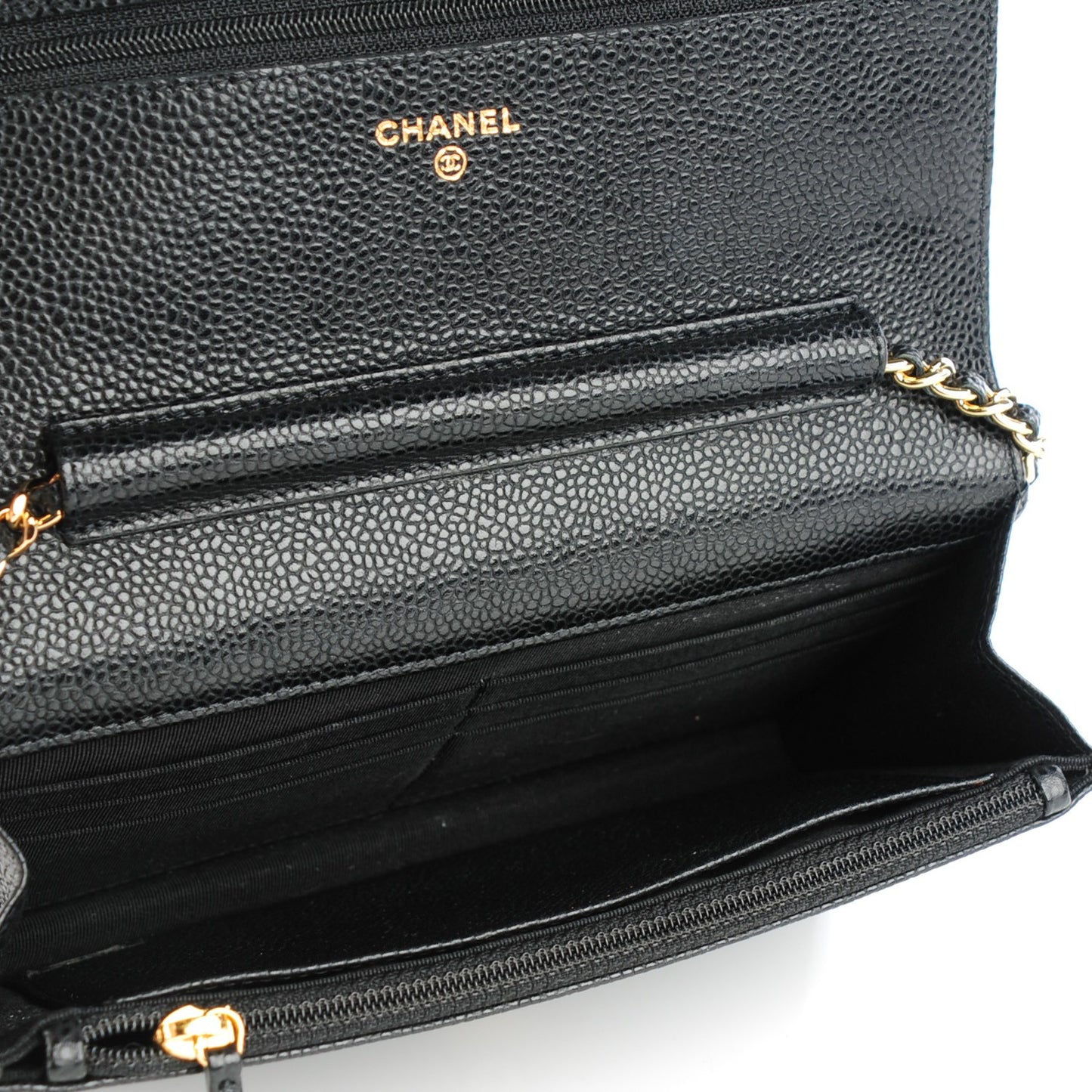 Caviar Quilted Wallet On Chain WOC Black