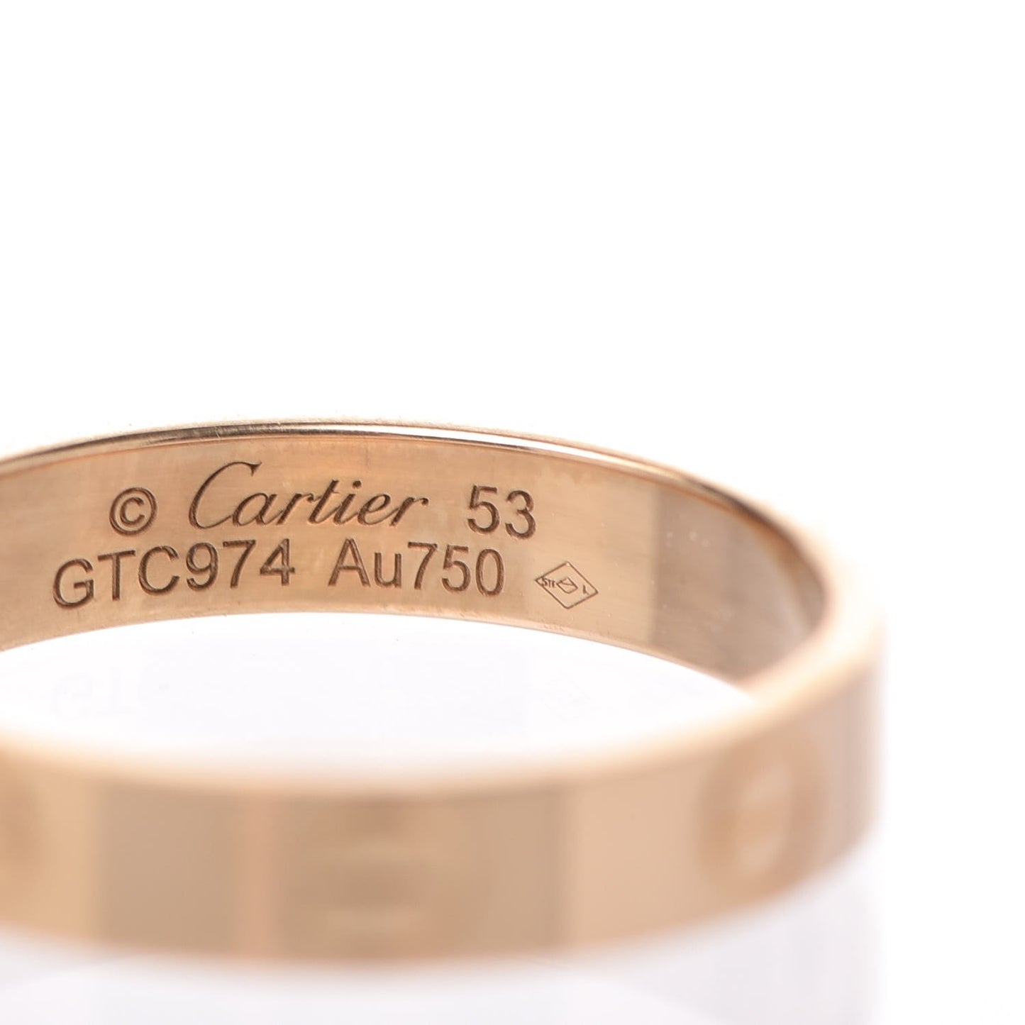 18K Yellow Gold 3.5mm LOVE Wedding Band Ring 53 6.25