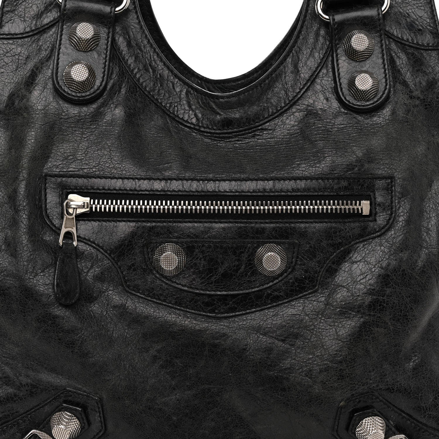 Balenciaga Agneau Giant 21 Silver Hardware Folder Black 7 of 10