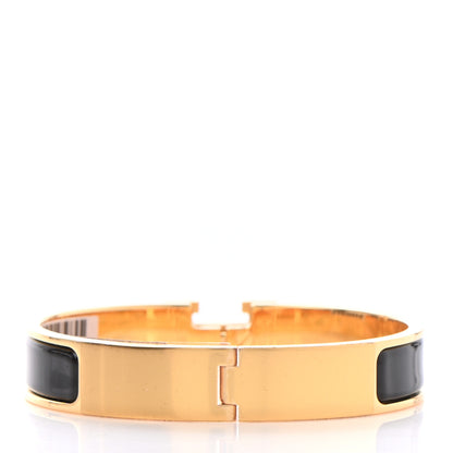 Hermes Enamel Narrow Clic Clac H Bracelet GM Black 3 of 5