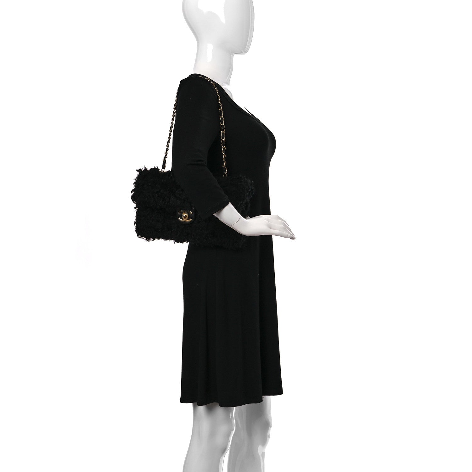 Chanel Fantasy Fur CC Clutch Bag Black 2 of 13